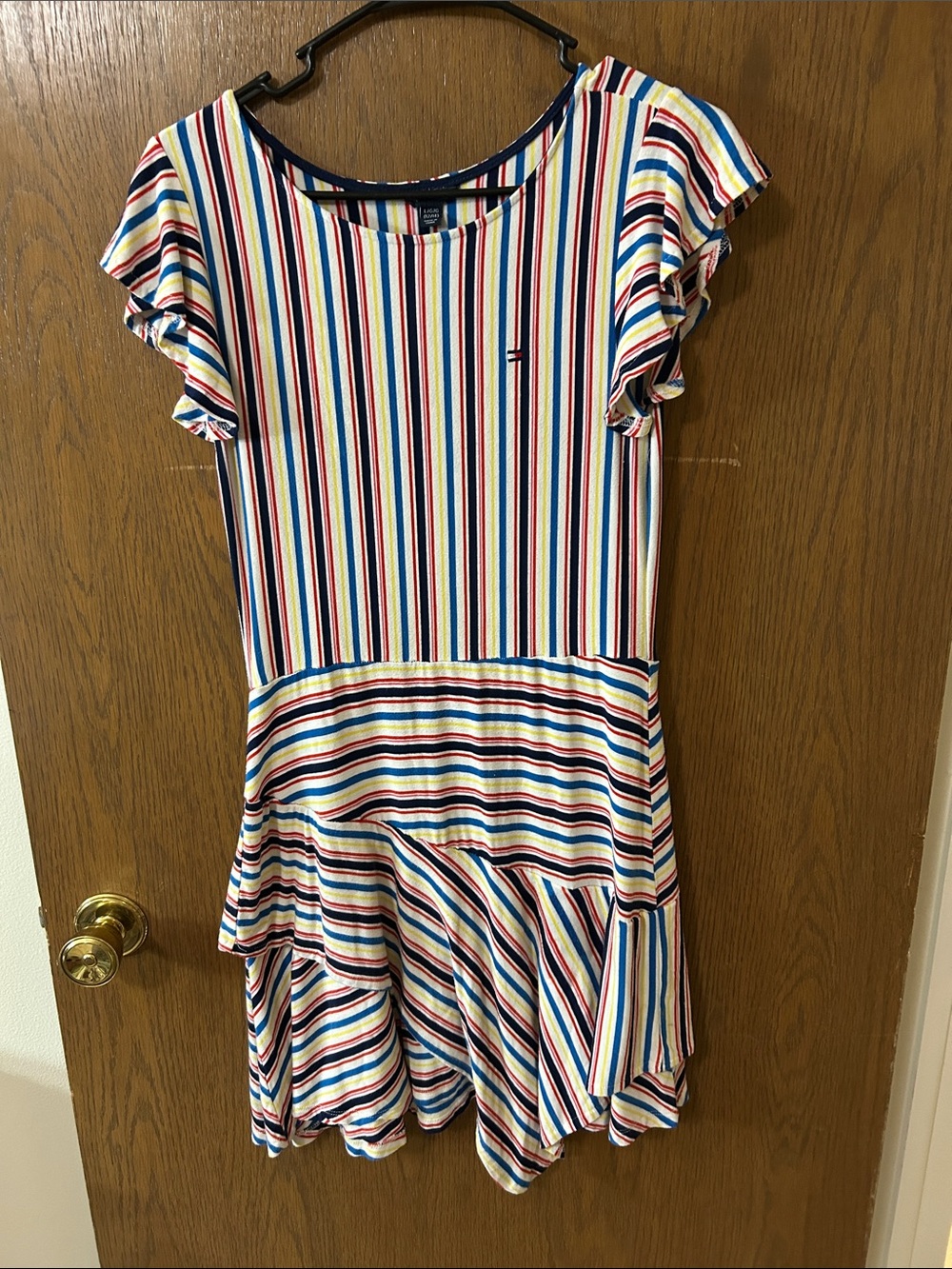 Tommy Hilfiger Multicolor Striped Ruffle Sleeve Dress